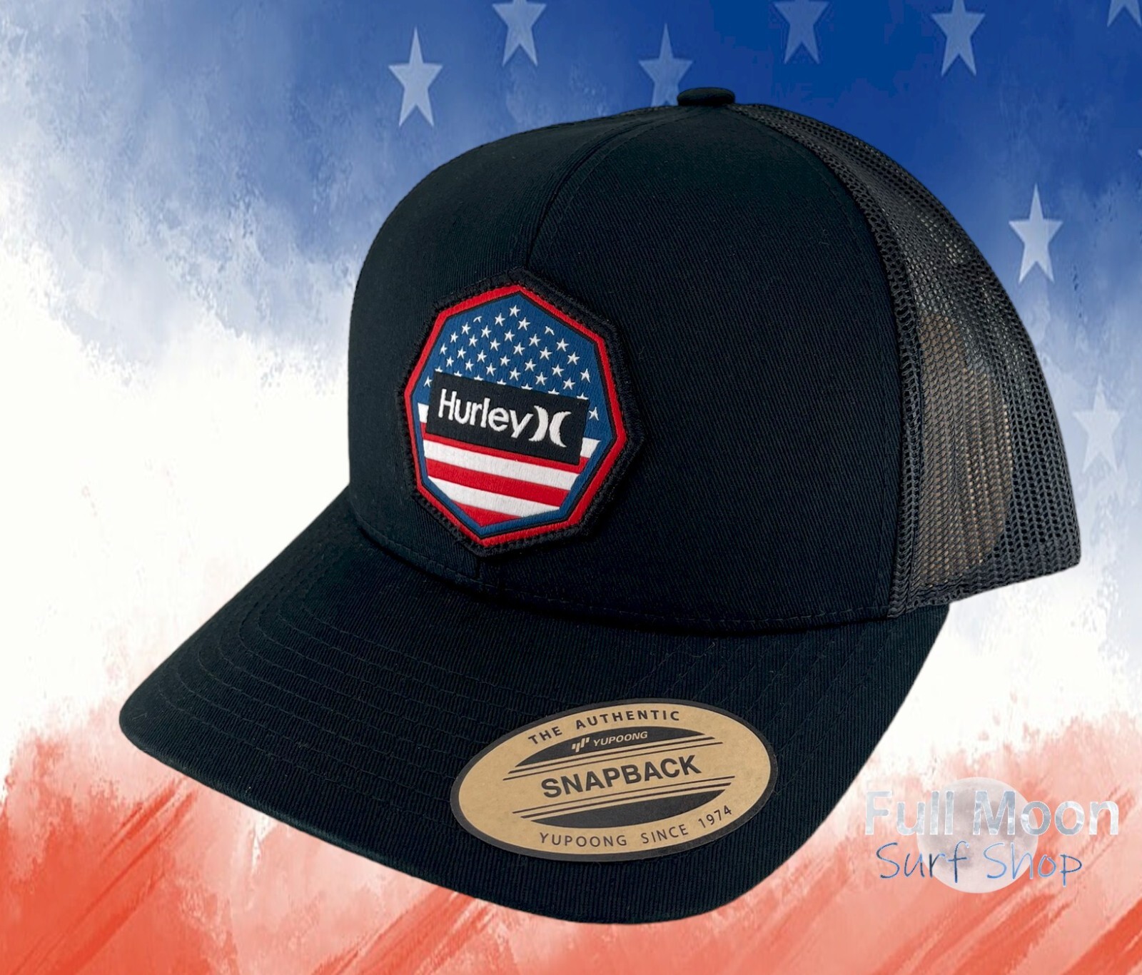 New Hurley America USA Flag Ultra Destination Trucker Snapback Cap Hat