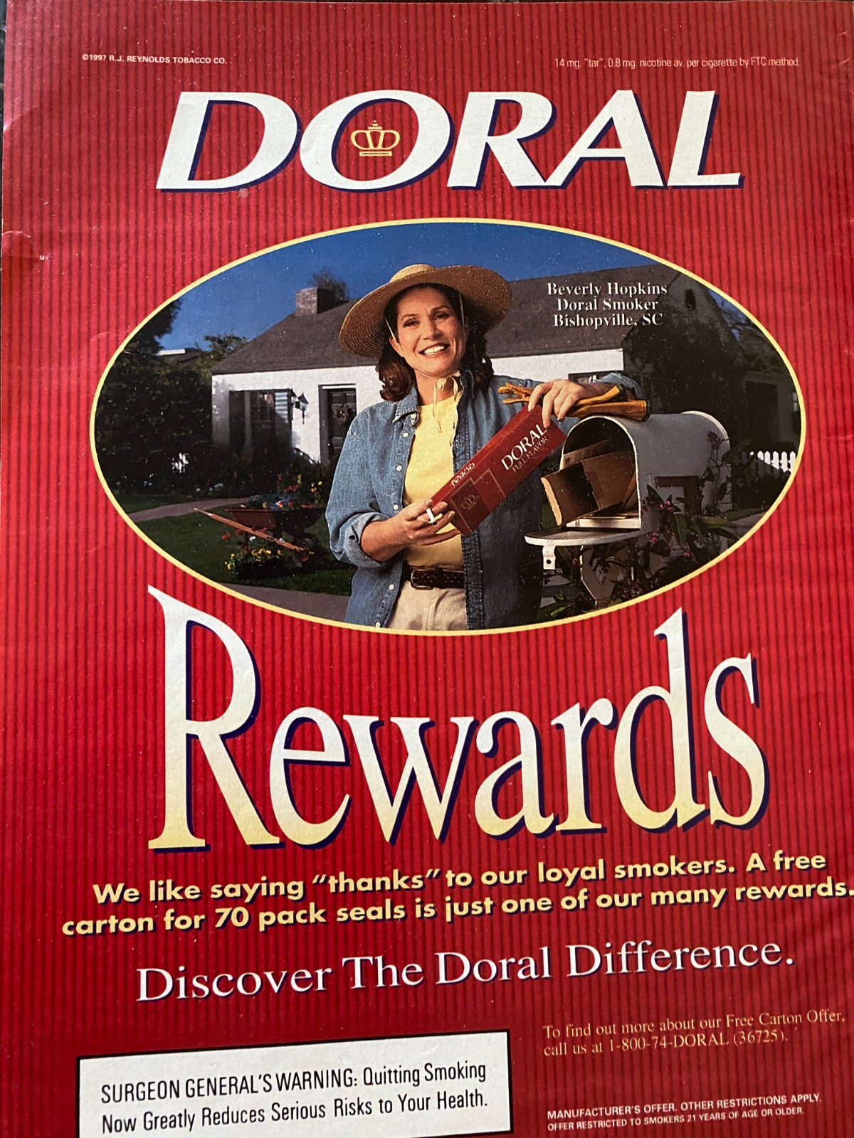 Doral Cigarettes, Full Page Vintage Print Ad