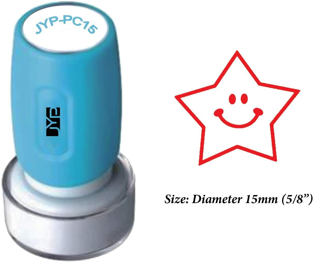 Happy Star PC15 Pre-Inked Rubber Teacher Stamp (Red Ink)