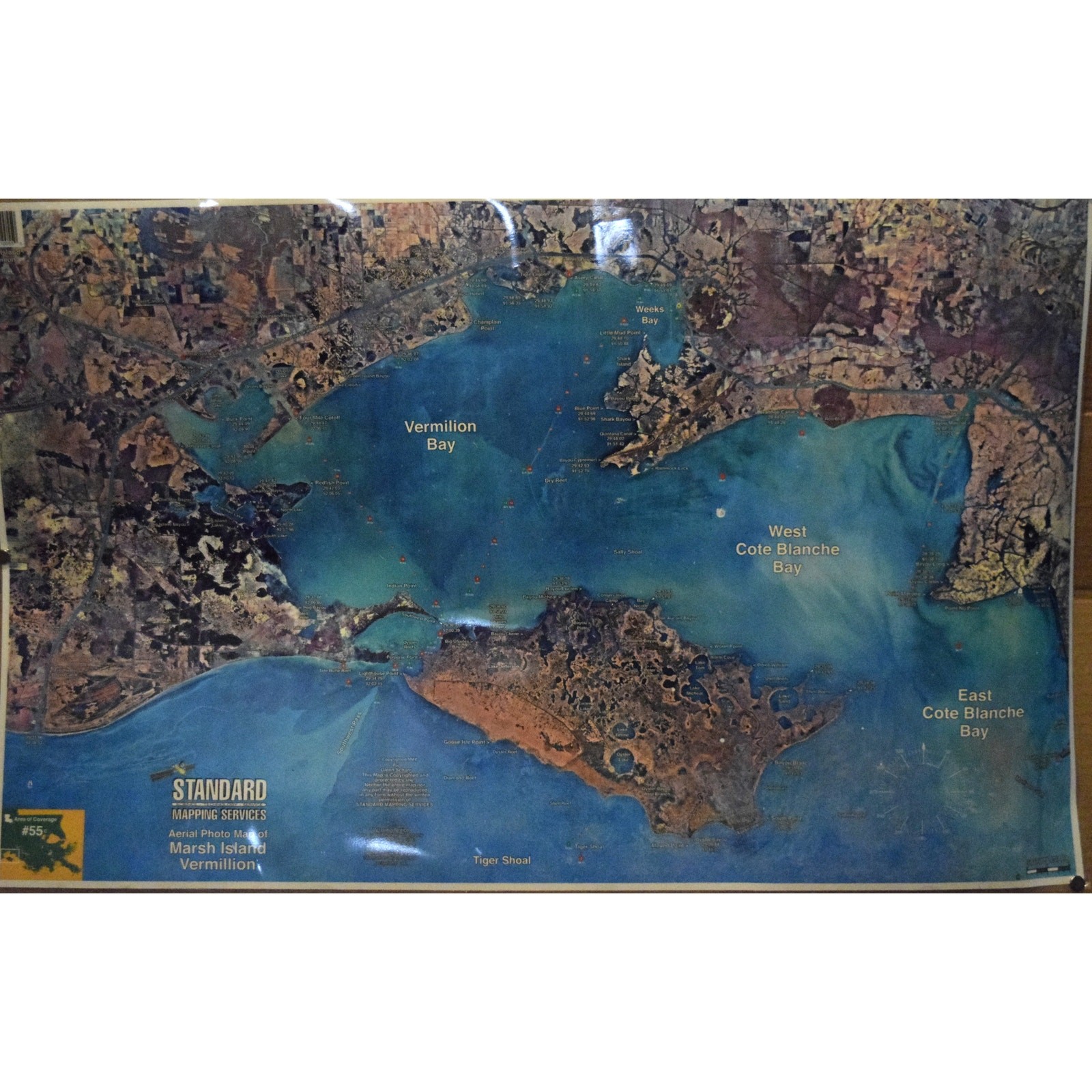 Aerial Photo Map Atchafalaya Basin Louisiana Standard Mapping Servies 1996