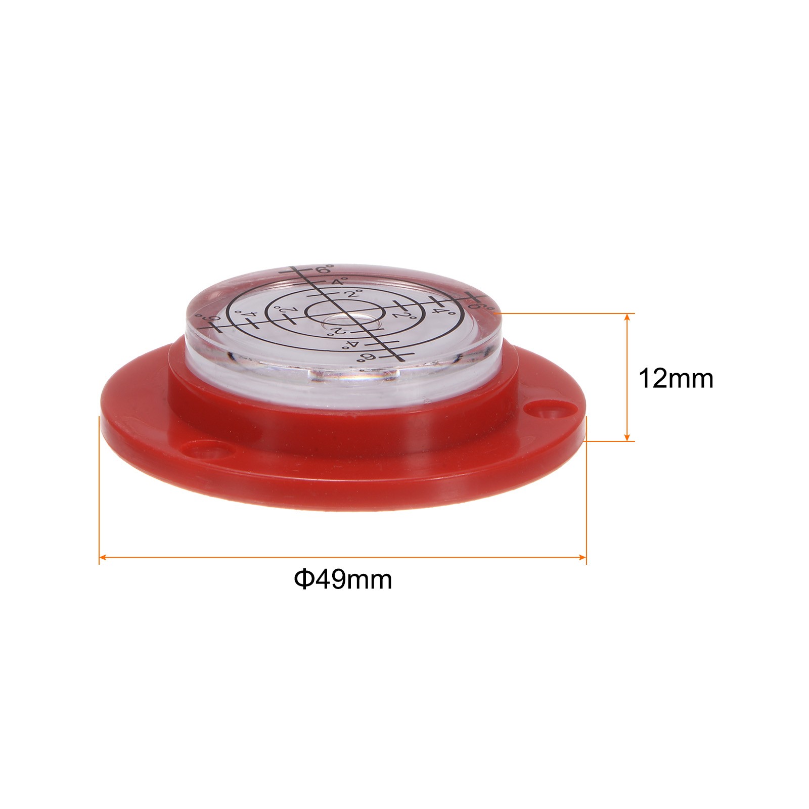 2pcs High Precision Horizontal Bubble Level 49x12mm Bull's-Eye Level, Red