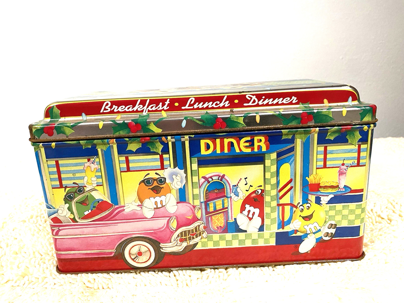 M&M's Christmas Village Series Brand  Diner Number 04 Limited  1996 Canister Tin