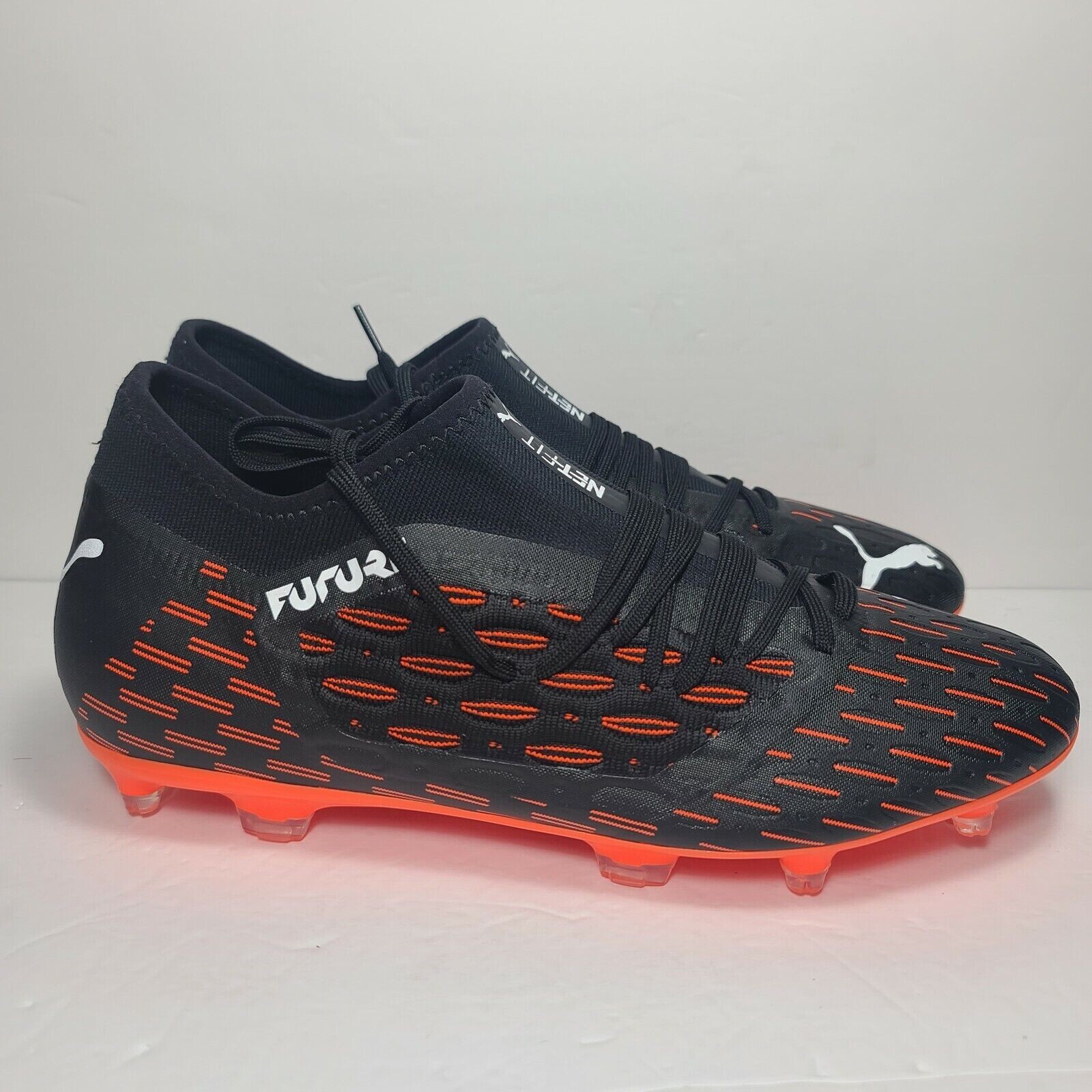 PUMA Future 6.3 Netfit FG/AG Soccer Cleats Black Orange Mens 106189 01 Sz 11 US