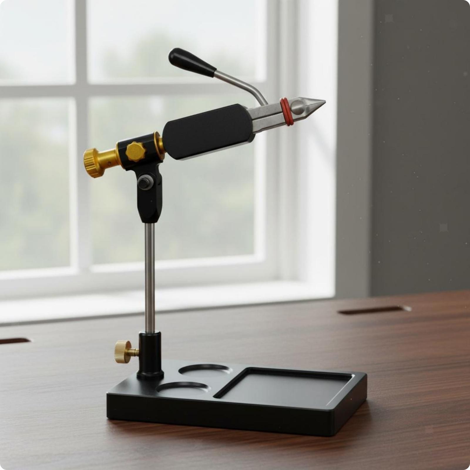 Rotating fly tying vise, adjustable tension, 360° rotatable