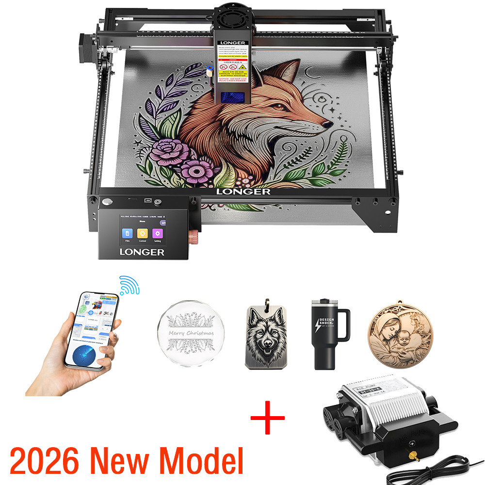 NEW longer 20W High Precision Laser Engraver cutter Machine+Air Assist Pump