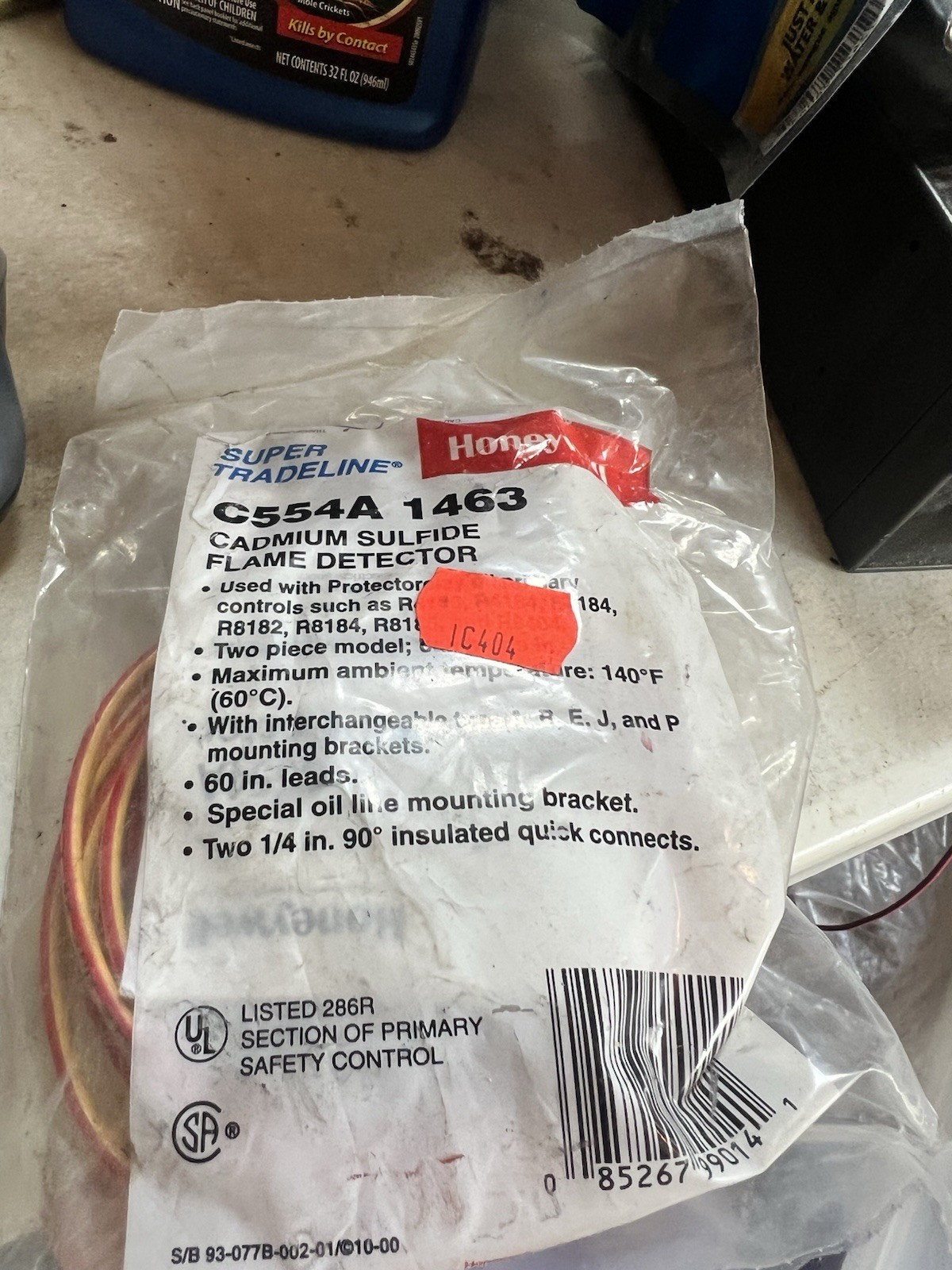 Honeywell Home Cadmium Sulfide Flame Detector C554A1463 Cad Cell Assembly  C