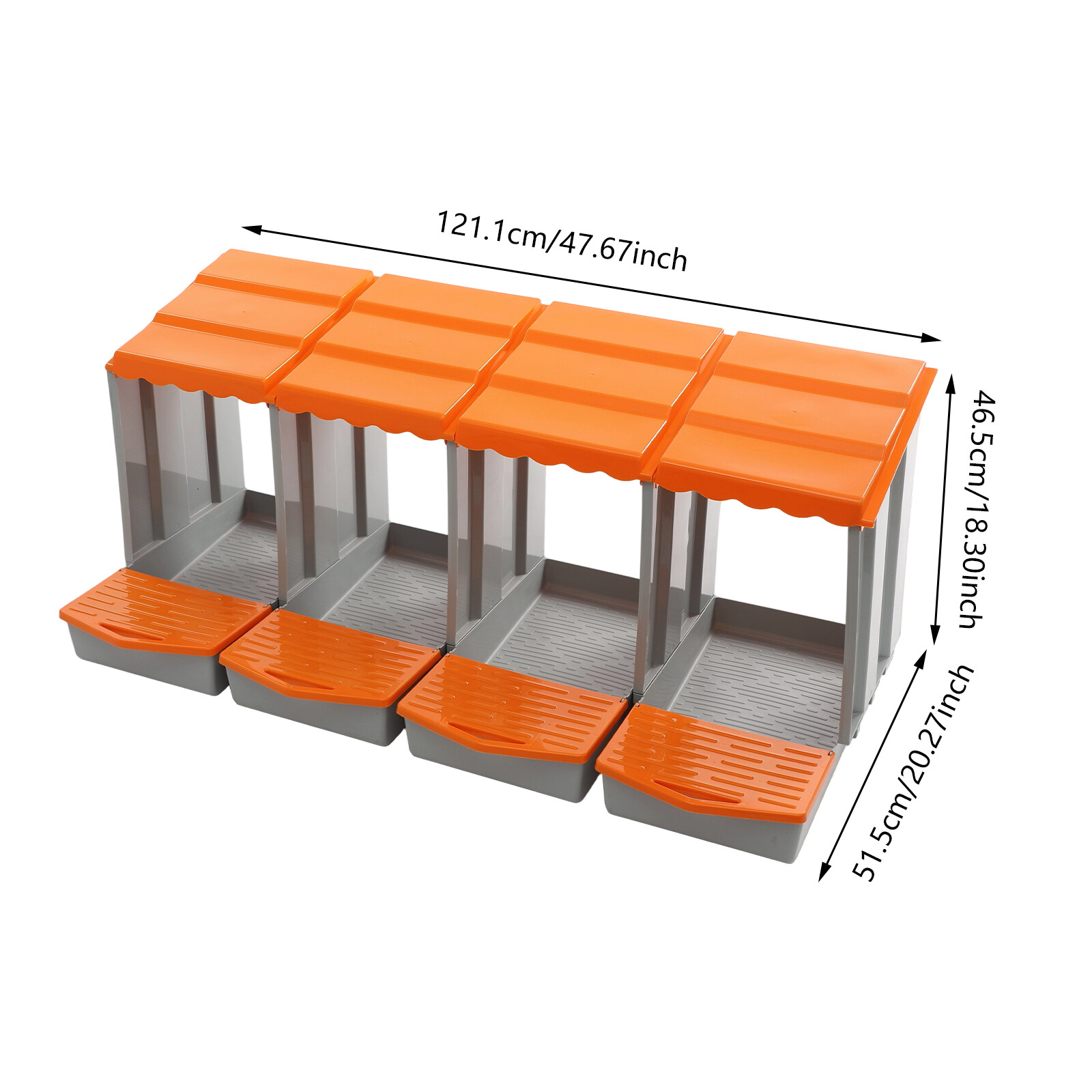 Modern 4-Compartment Chicken Nesting Box Freestanding Orange Chicken Nesting Box