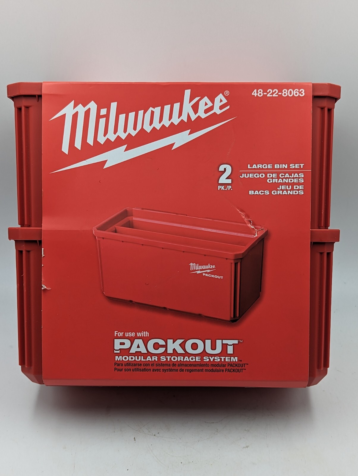 Milwaukee Packout Tray 48-22-8063 2-Pack Large Bin Set Set of 2 Trays, New