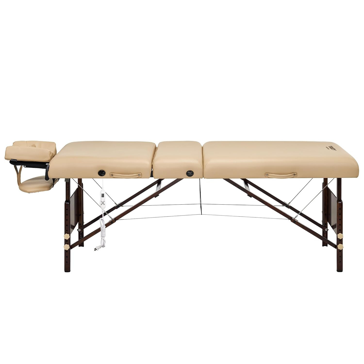 Del Ray Heated Massage Table with Memory Foam & Tilting Backrest - Beige