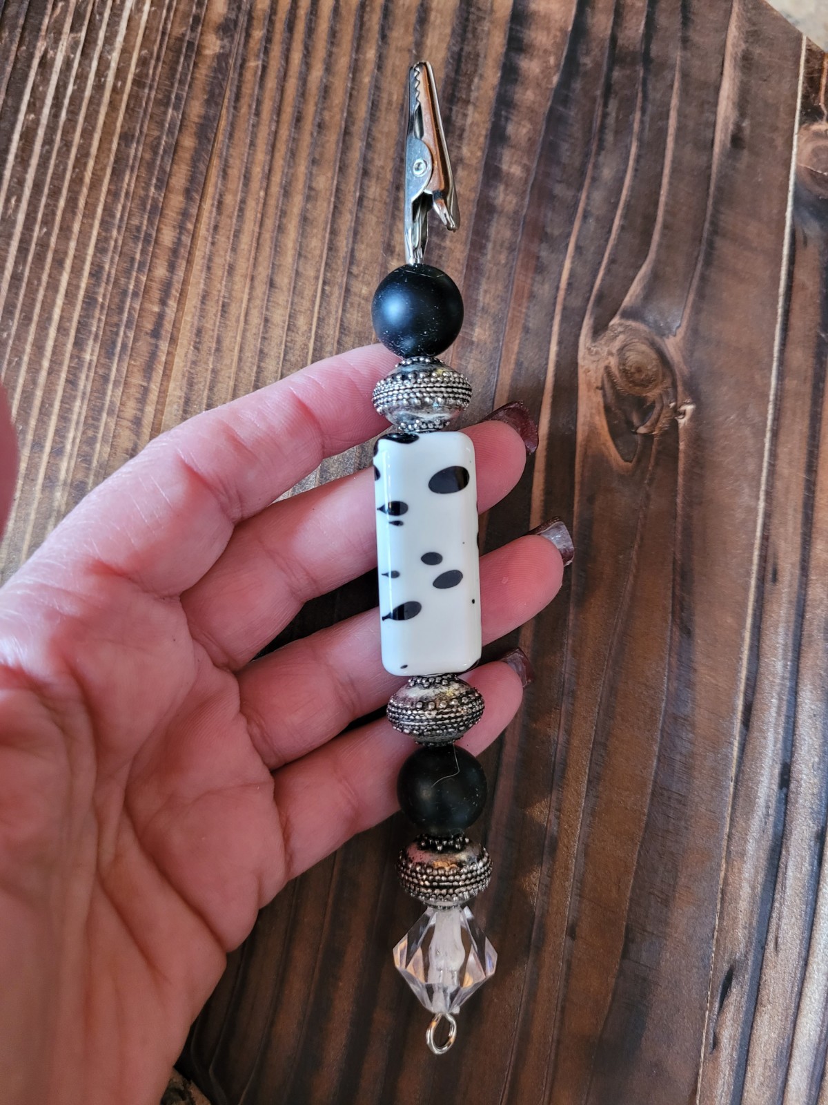 Dalmatian Bead Roach Bracelet Helper Roach Clip Smoke Accessory 6" Easy Grip