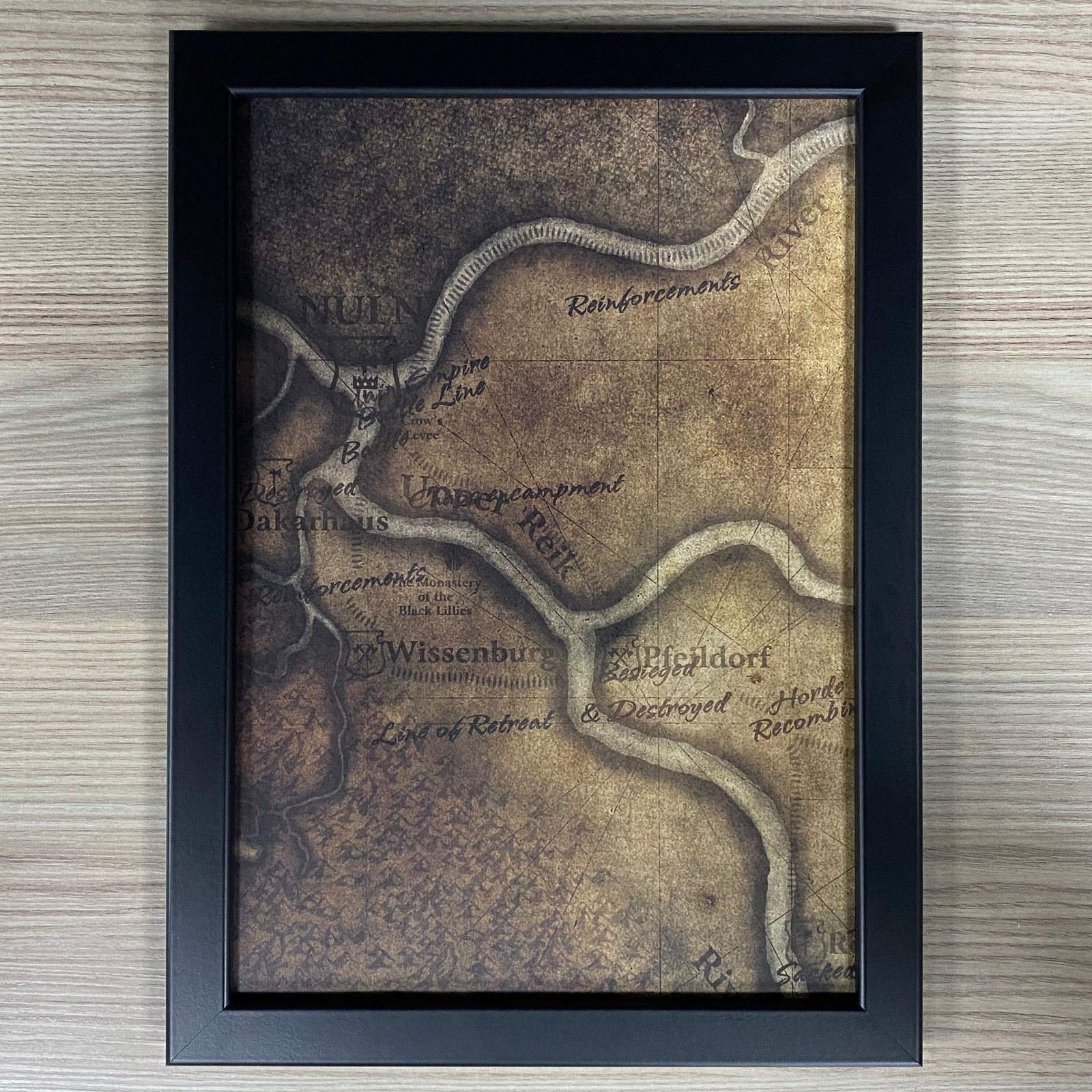 THE OLD WORLD MAP FRAMED ART NULN WARHAMMER AGE OF SIGMAR