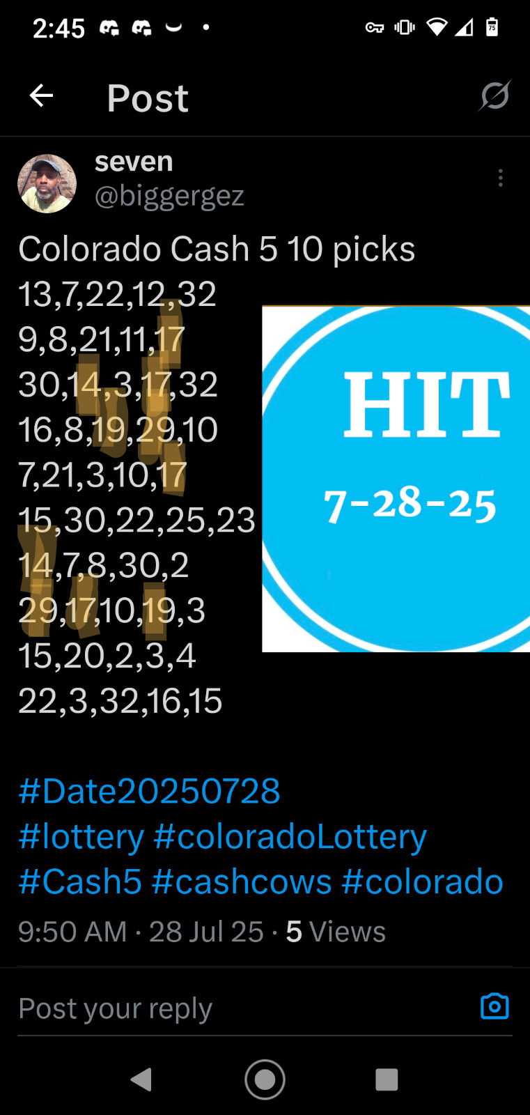 Colorado cash 5 Lottery Numbers software CD for Windows 7 & 8 & 10