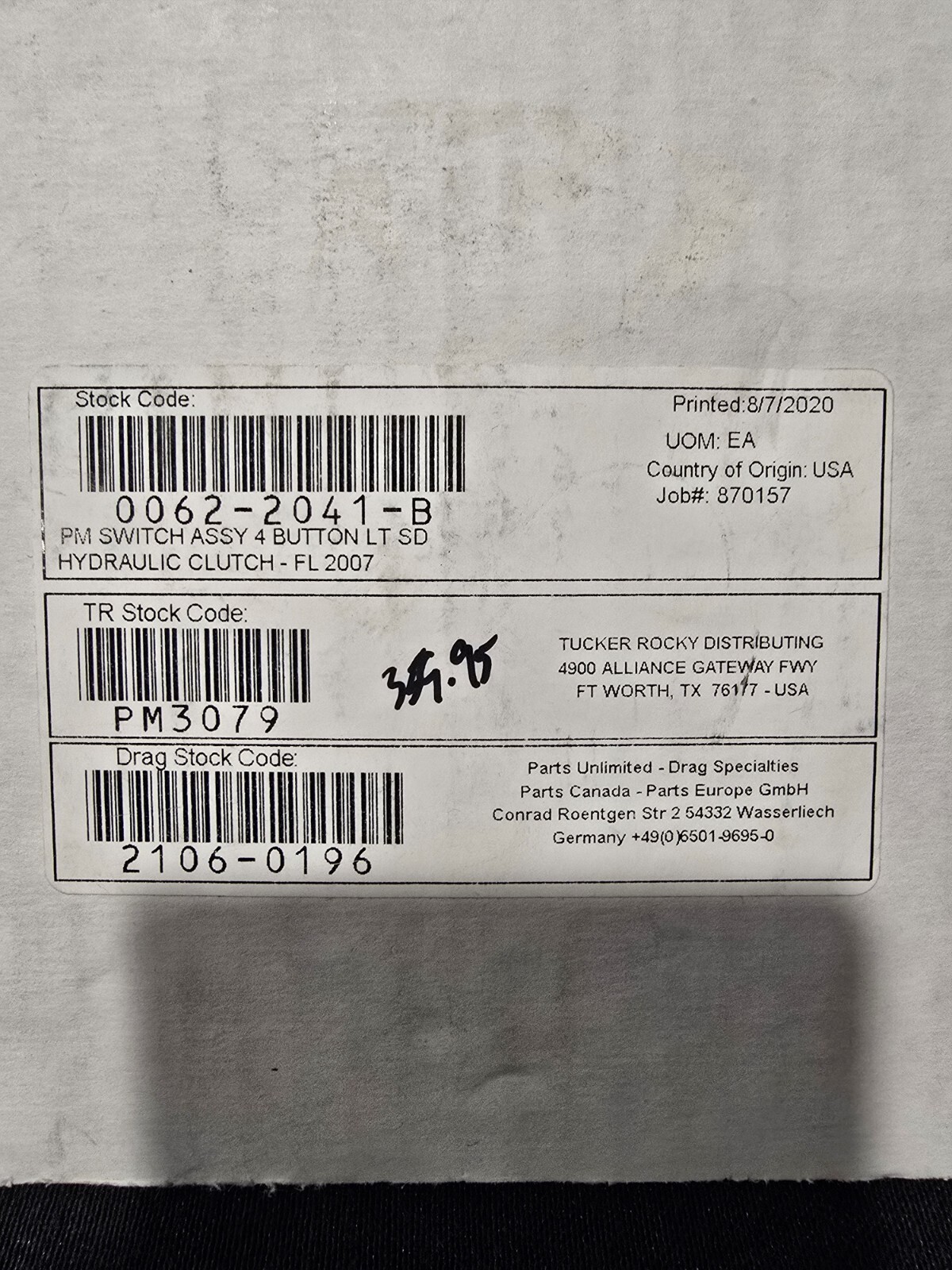 Performance Machine Control Switch Housing 2106-0196