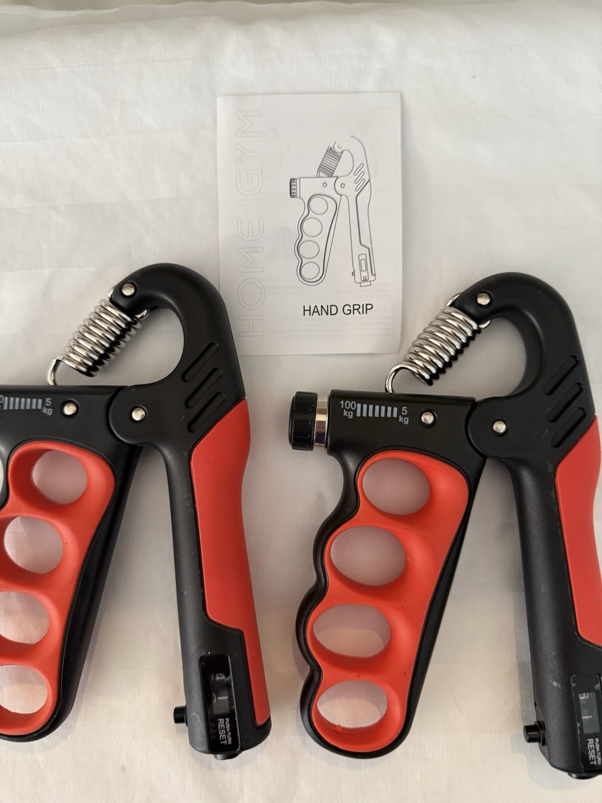 Hand Grip Strength Gripper Finger Exerciser Forearm Trainer Adjustable 2 pc NIB