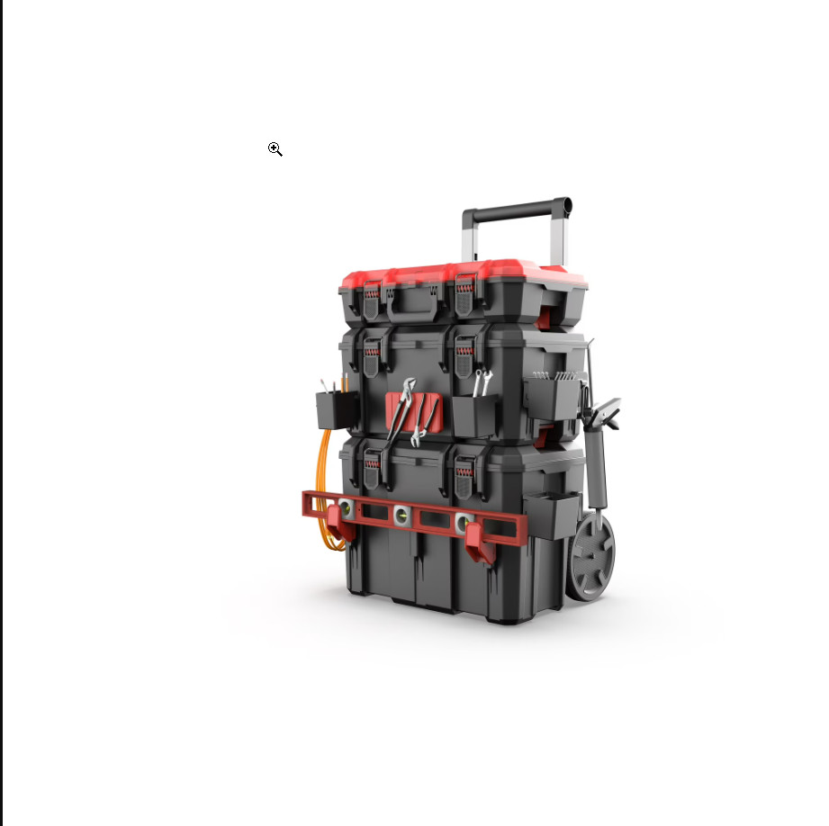 Hyper Stack Heavy Duty Modular Rolling Toolbox System, Black