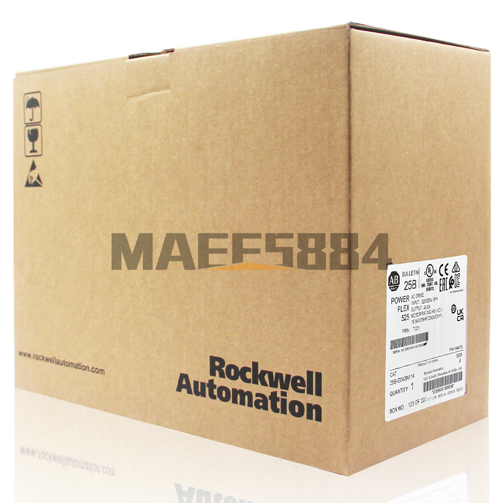 New Allen-Bradley 25B-D043N114 PowerFlex 525 22kW (30Hp) AC Drive Variable