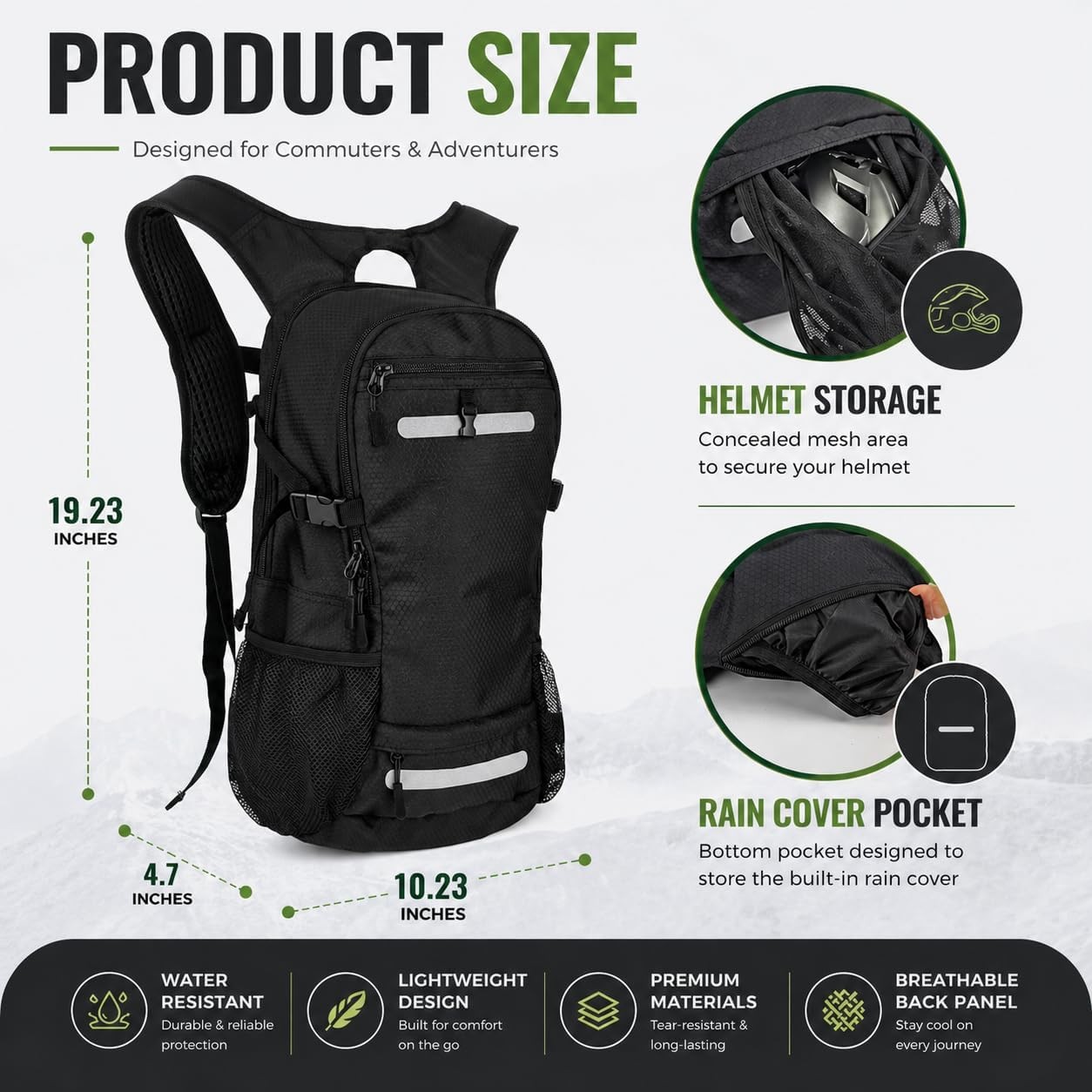 20L Hiking Backpack with 3L Water Bladder Hydration for Camping