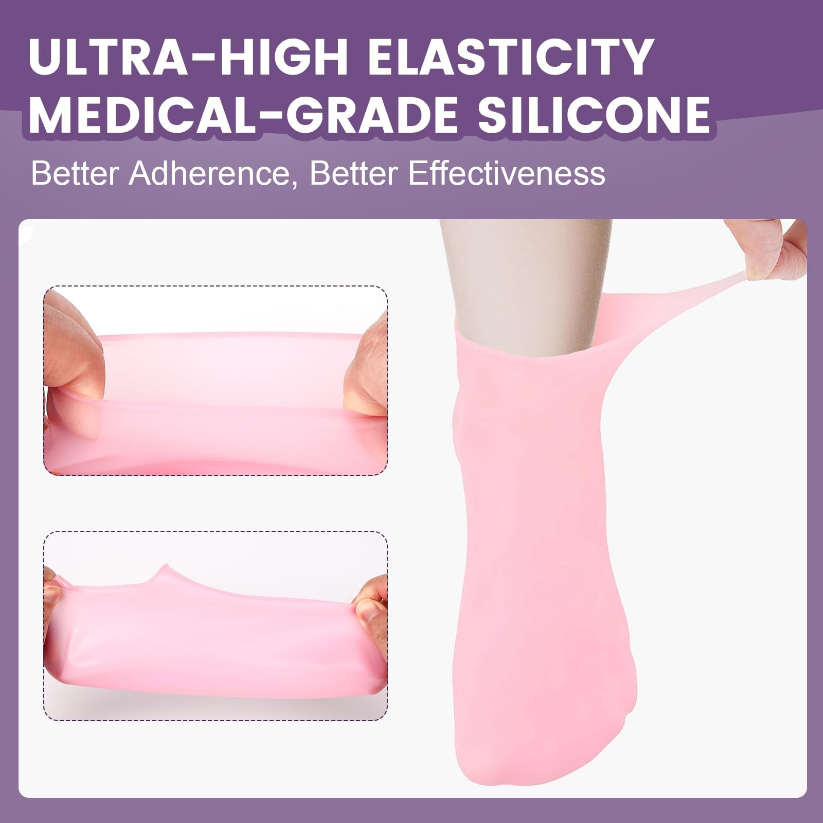 5 Pairs Silicone Medium/Large (up to size 9), Pink/Purple/Beige/Blue/Green