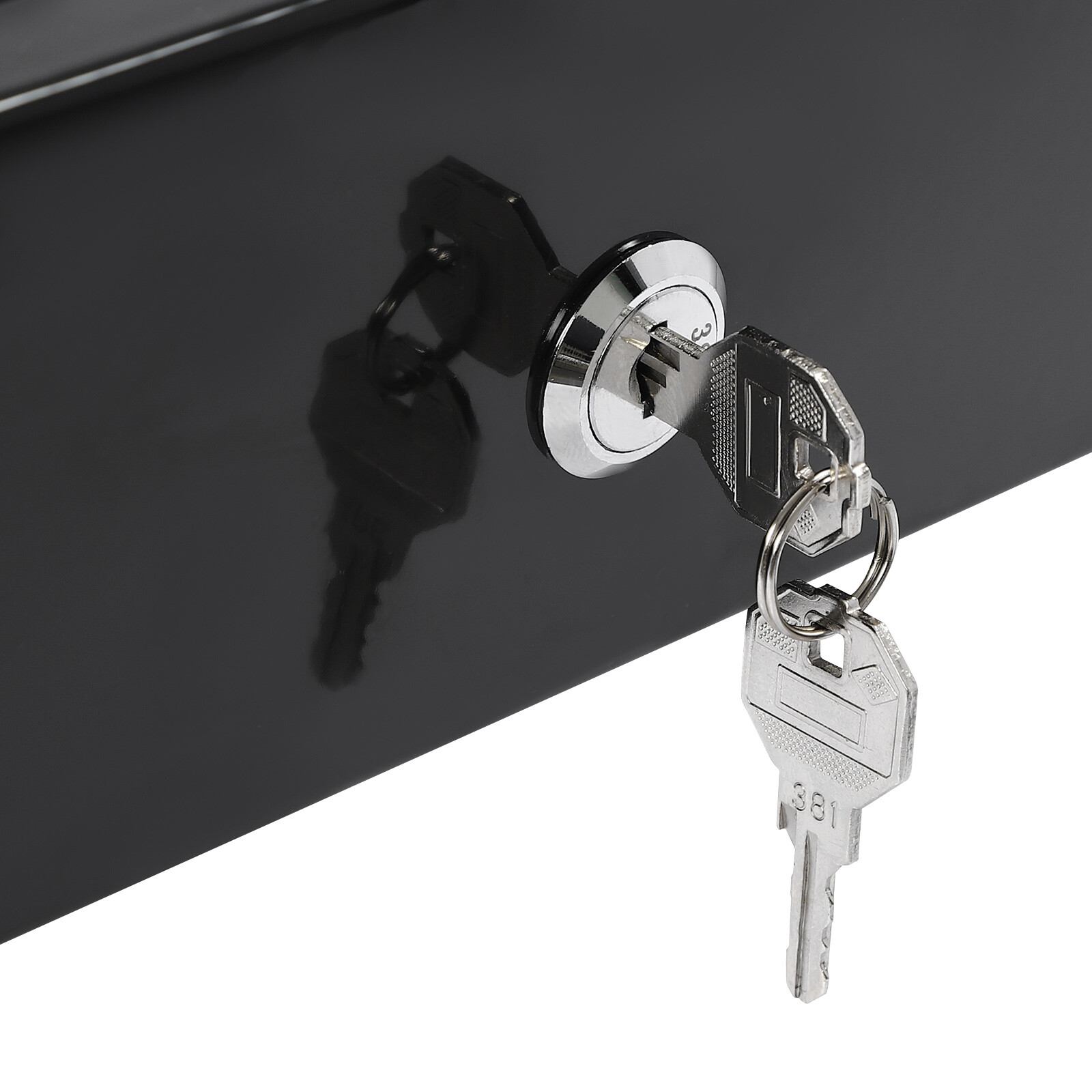 Under Desk Sliding Pull-Out Drawer With Computer Pad & Lock Black
