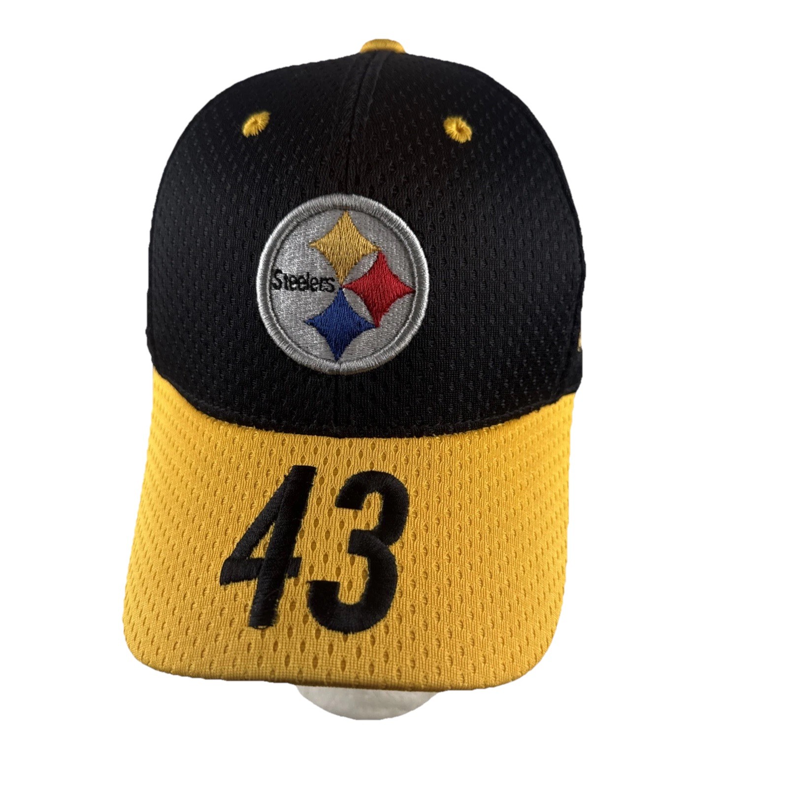 Pittsburgh Steelers POLAMALUAP  43  Reebok Youth Hat Cap Black w Yellow bill
