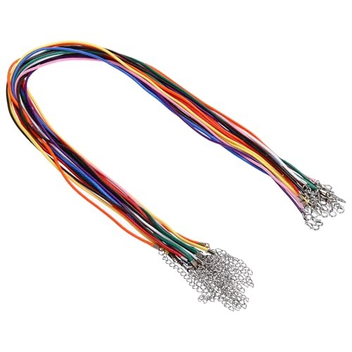 24" Necklace Cord, 20 Pcs Waxed Bracelet String Thickness 2mm Multicolor