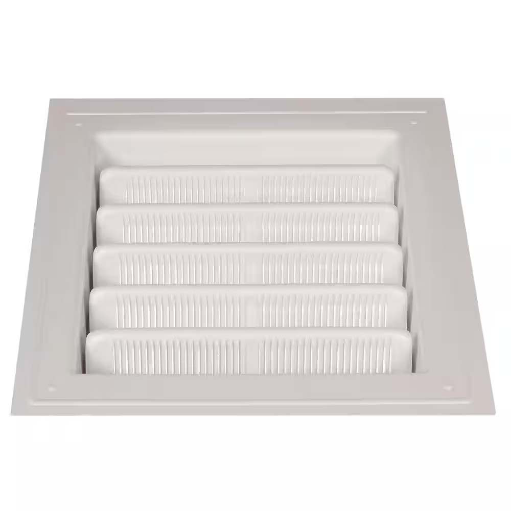 8 In. X 8 In. Plastic Wall Louver Static Vent in White