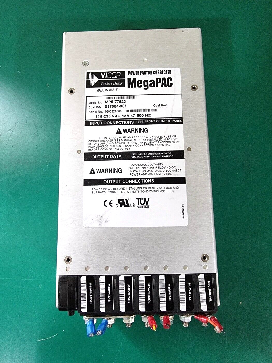 VICOR MegaPAC MP5-77523 power factor corrected power supply