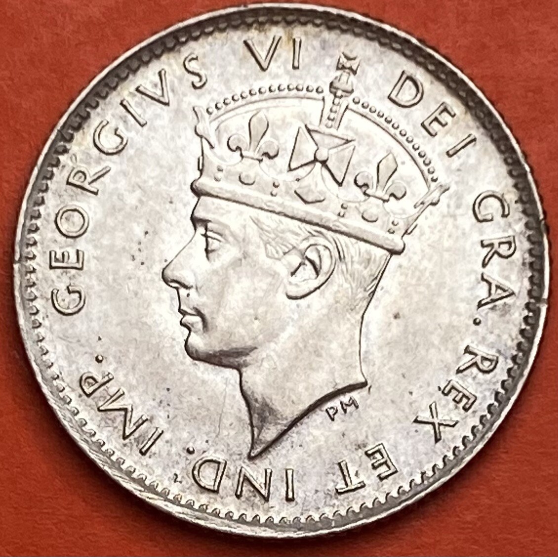 1945 Newfoundland 5 Cents - AU58 - Double Die Cracks Lot#4454