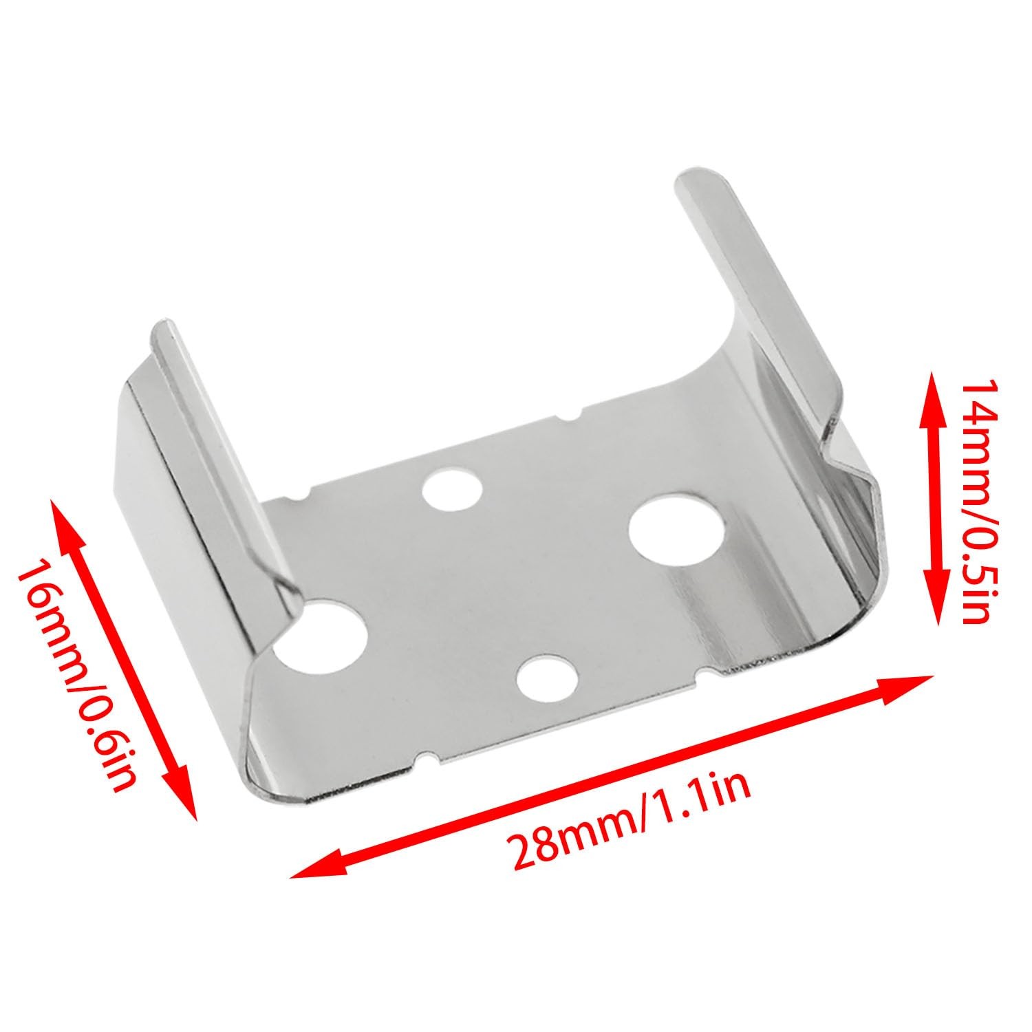 VAKTOK-4PCS Metal 9-Volt Battery Support clamp AA Double Silver