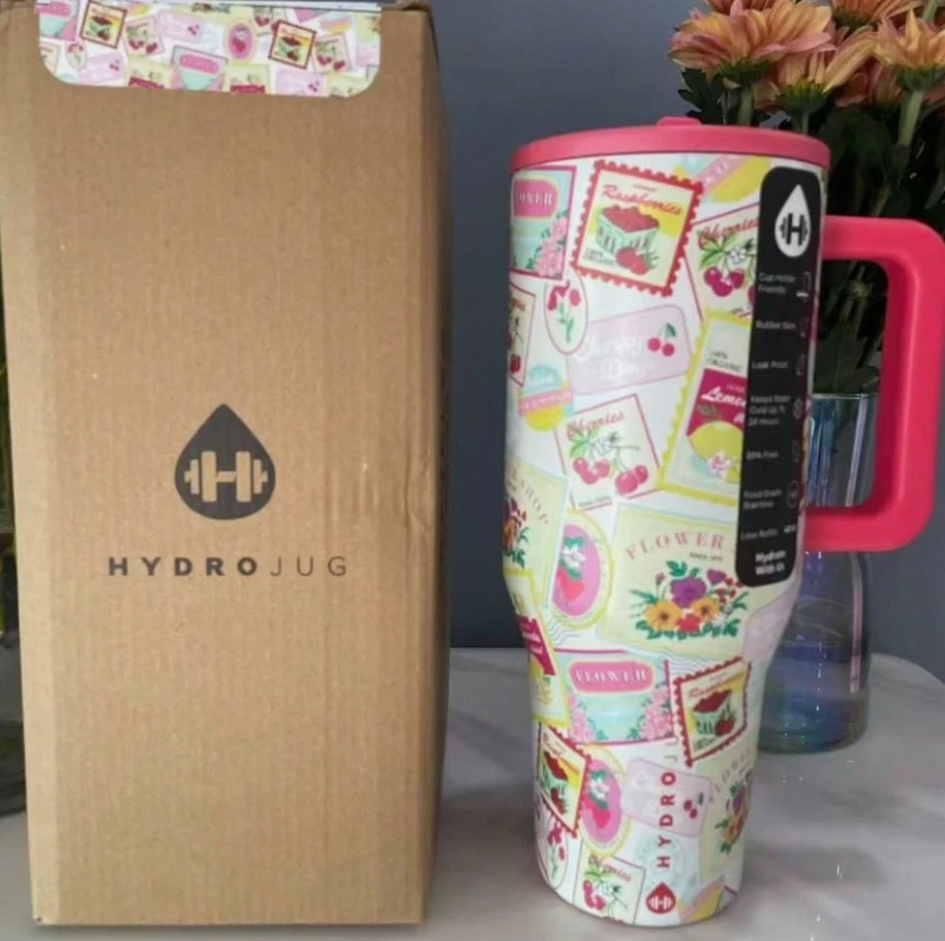 Hydrojug 40oz Travel Mug Stainless Steel Rubber Base Leak Proof – Fast Ship