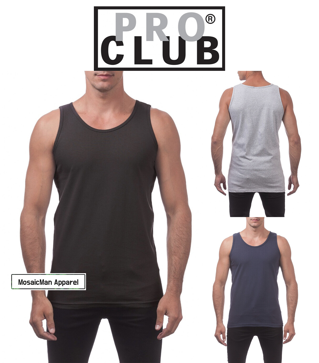 Pro Club Men's Athletic Fitness Muscle Plain Comfort Cotton Sleeveless Tank Top