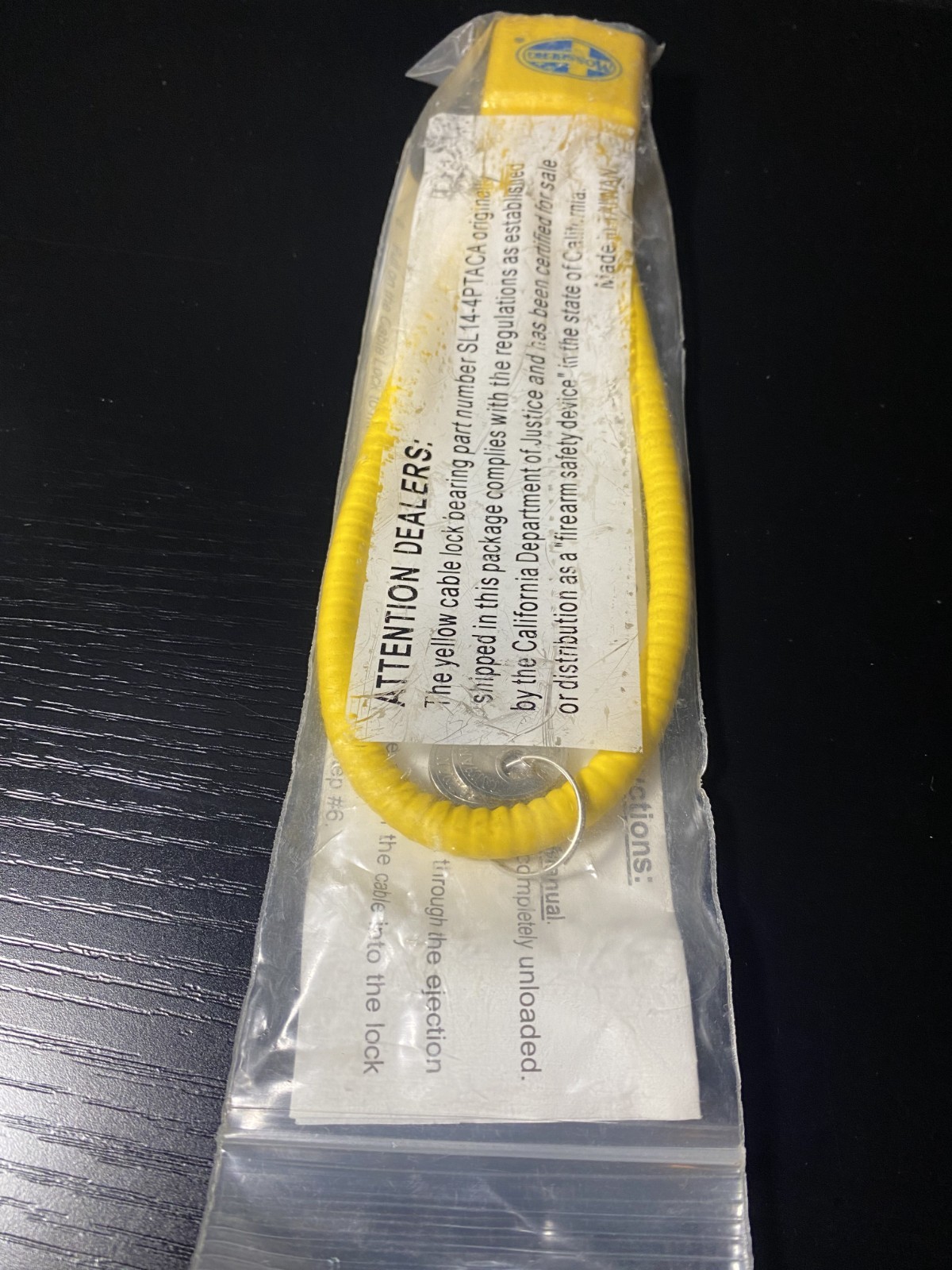 CABLE GUN LOCK (YELLOW) 14" Fits most pistols, handguns, rifles, shotguns