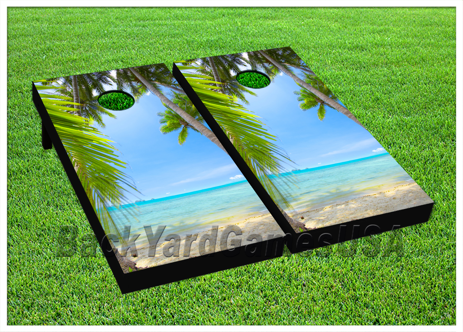Beach CORNHOLE BEANBAG TOSS GAME w Bags Game Boards Digital  Set 1020