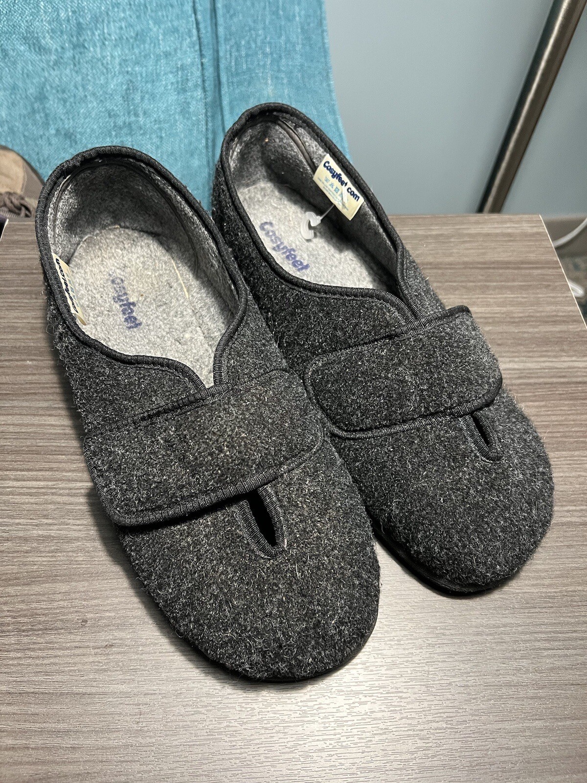 Cosyfeet Ronnie Mens Shoes Slippers Gray Black Size 11 Comfort
