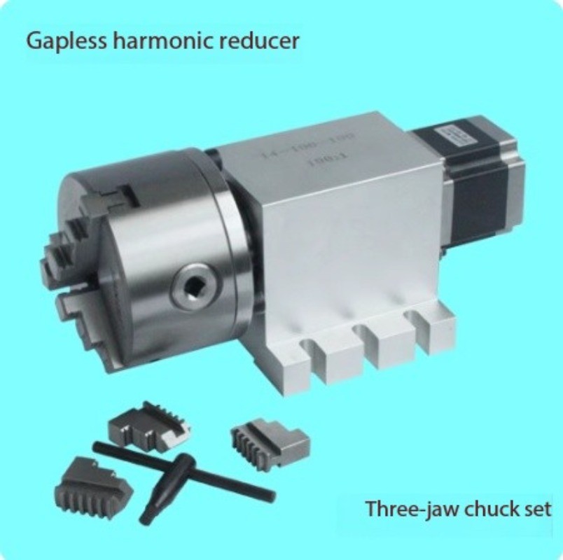 Rotary Indexing Table 3/4-Jaw Chuck 4-Axis Rotation Reduction Ratio 50:1
