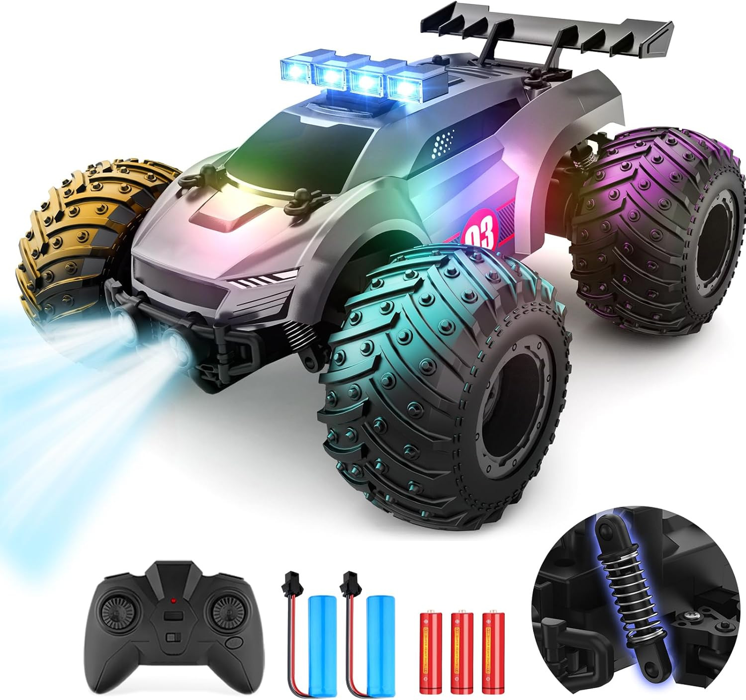 Coche Control Remoto 20km/h 1:18 Alta Velocidad Todoterreno Luces Regalo Niños