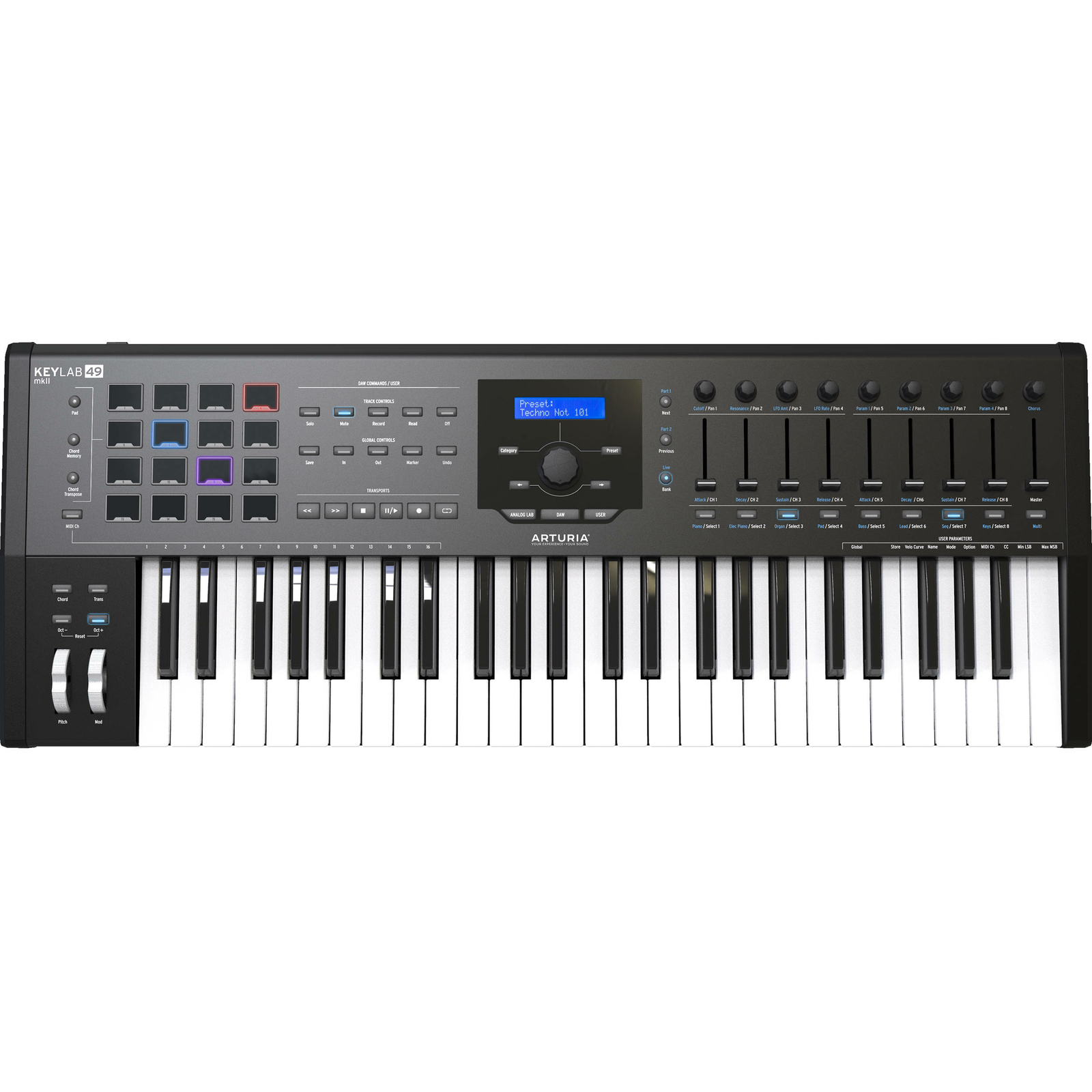Arturia KeyLab MKII 49 Professional MIDI Controller & Software | 49 Key, Black