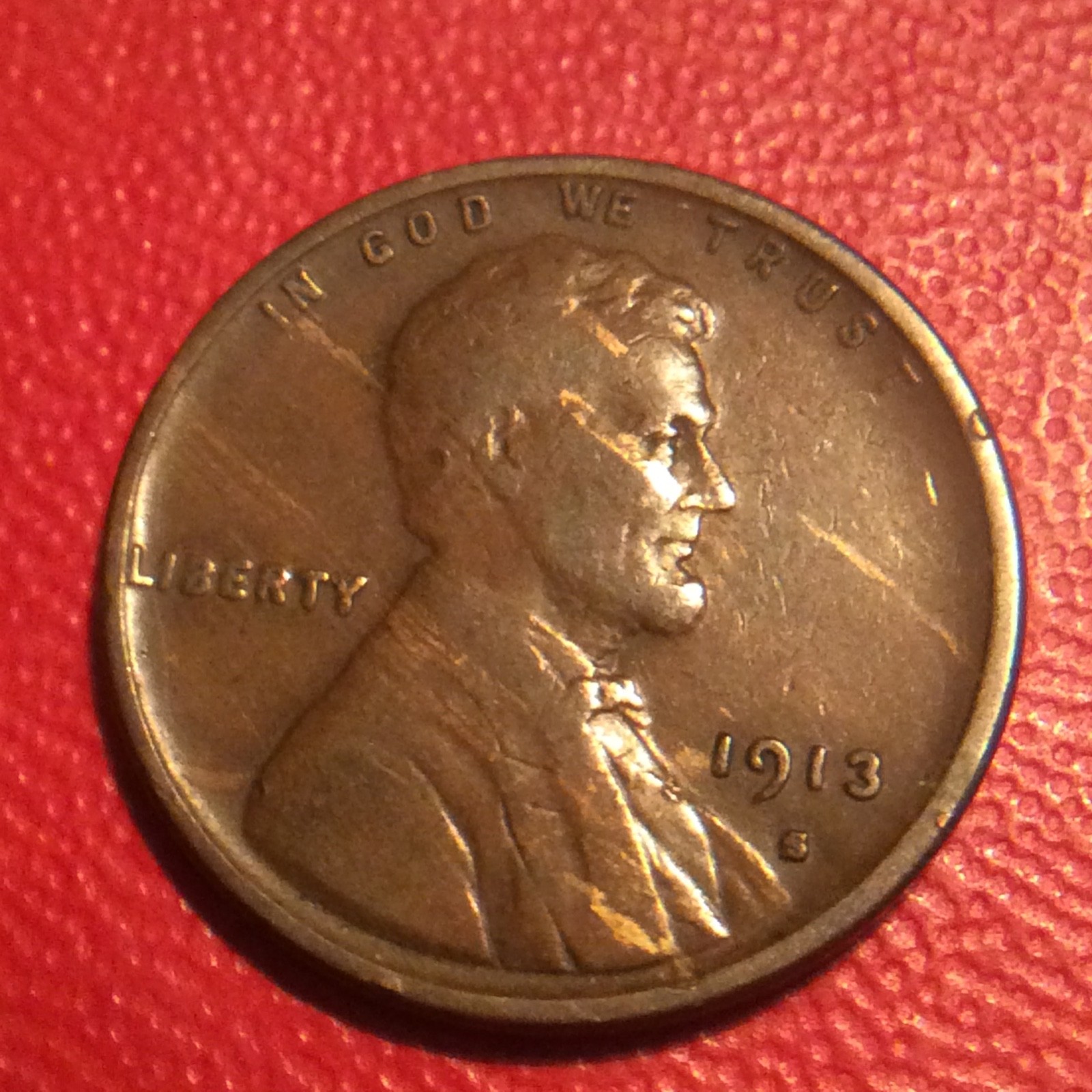 1913-S LINCOLN CENT  I-756 FREE SHIPPING
