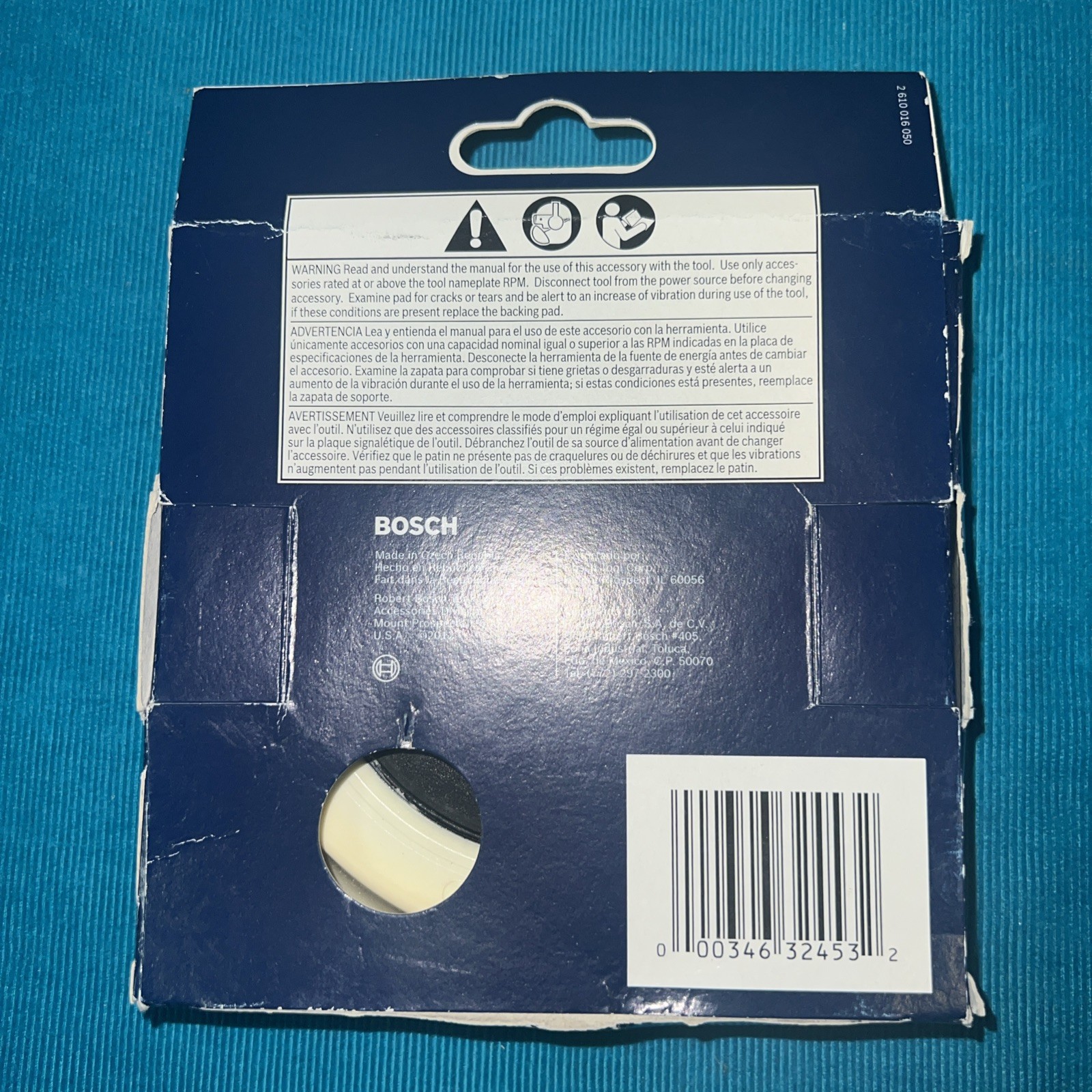 Bosch 1295DVS Sander Replacement 5" Soft Hook & Loop Pad 2610917408 - RS031