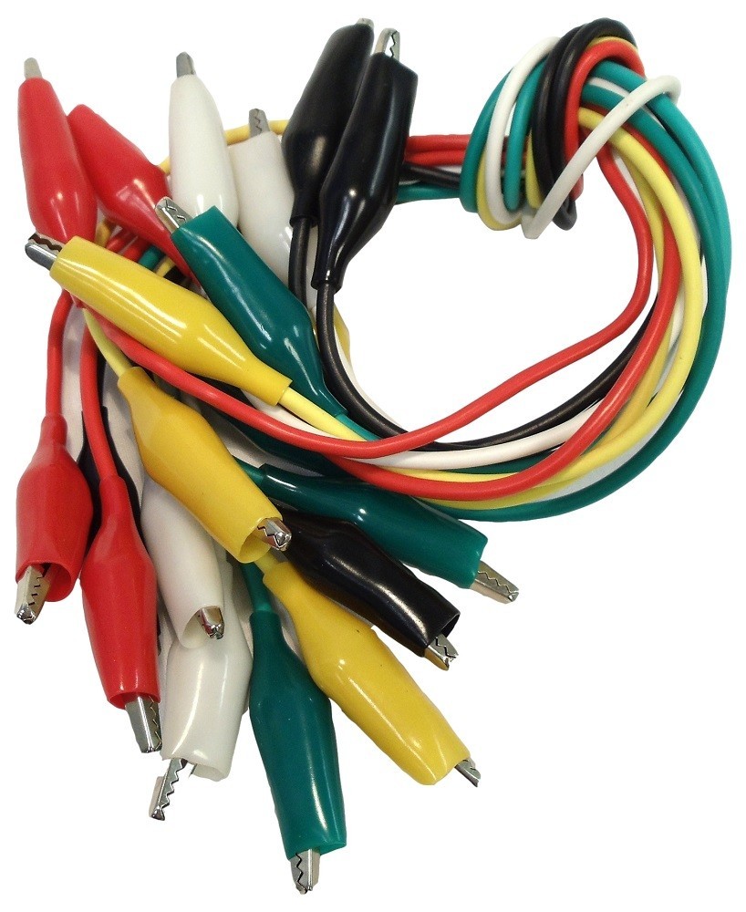 Kalibur KWD0610 10 Wire Alligator Clip Test Lead Set 19 Inch Multi Color Jumper