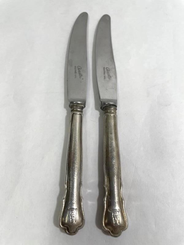 Lot of 2 Vintage Jernbolaget Ekilstuna Silver Plated Dinner Knives Sweden