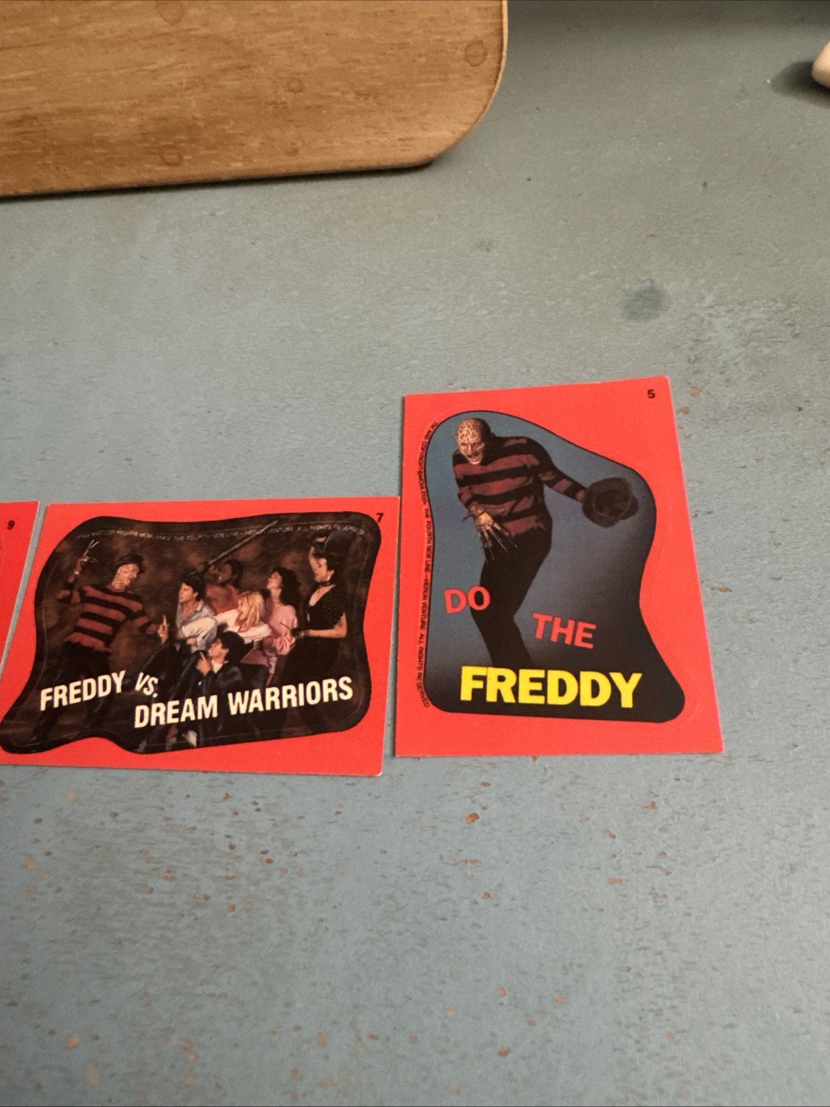 VINTAGE 1985 FRIGHT FLICKS CHASE TRADING STICKER FREDDY KRUEGER card lot