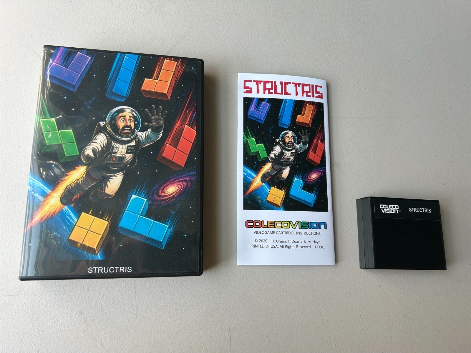 STRUCTRIS Colecovision homebrew videogame cartridge manual box retro game