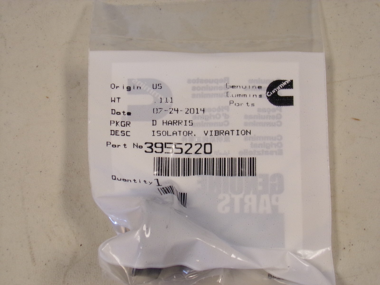 Cummins 3955220 Isolator Vibration