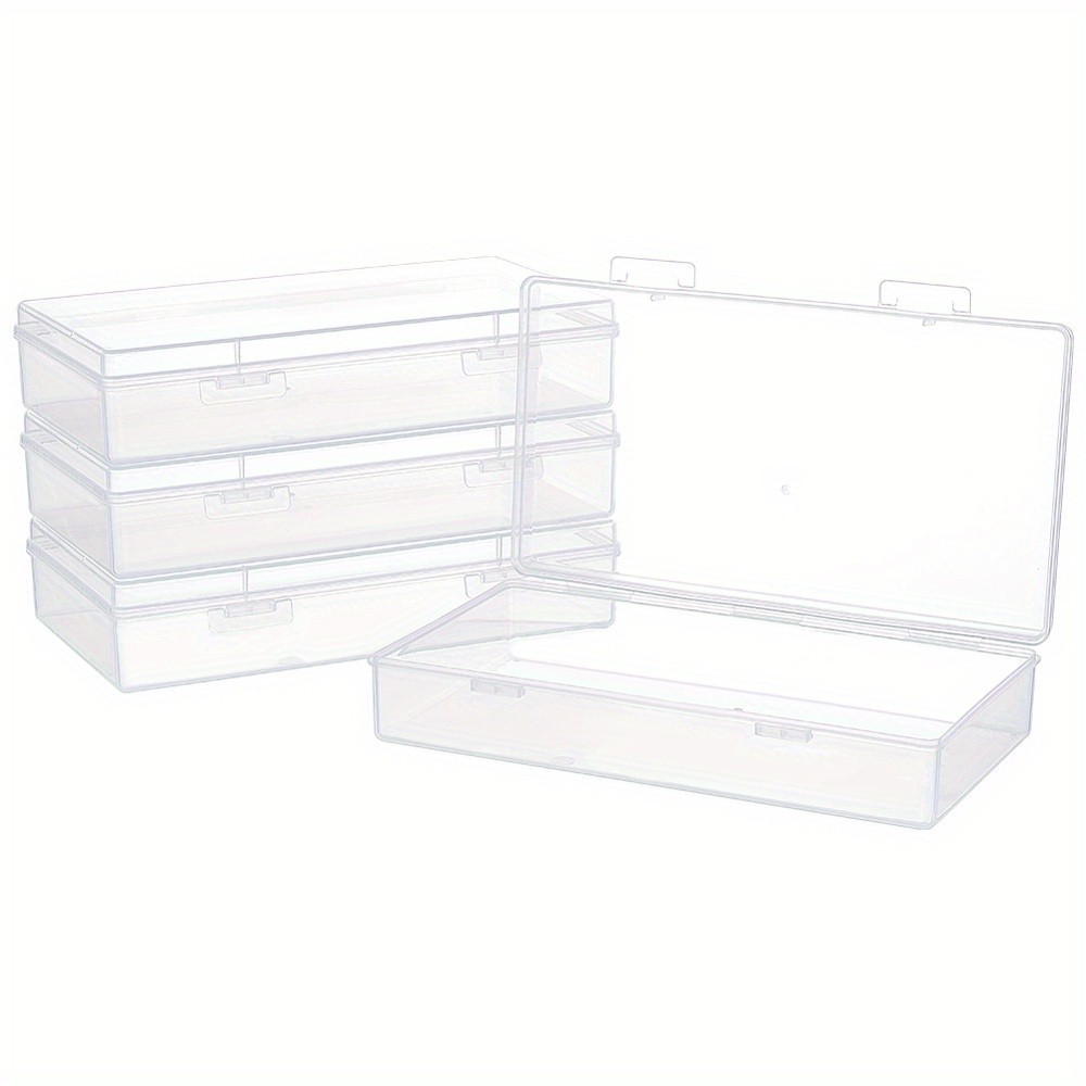 4pcs PP Plastic Bead Storage Containers Dustproof Case with Hinged Lid