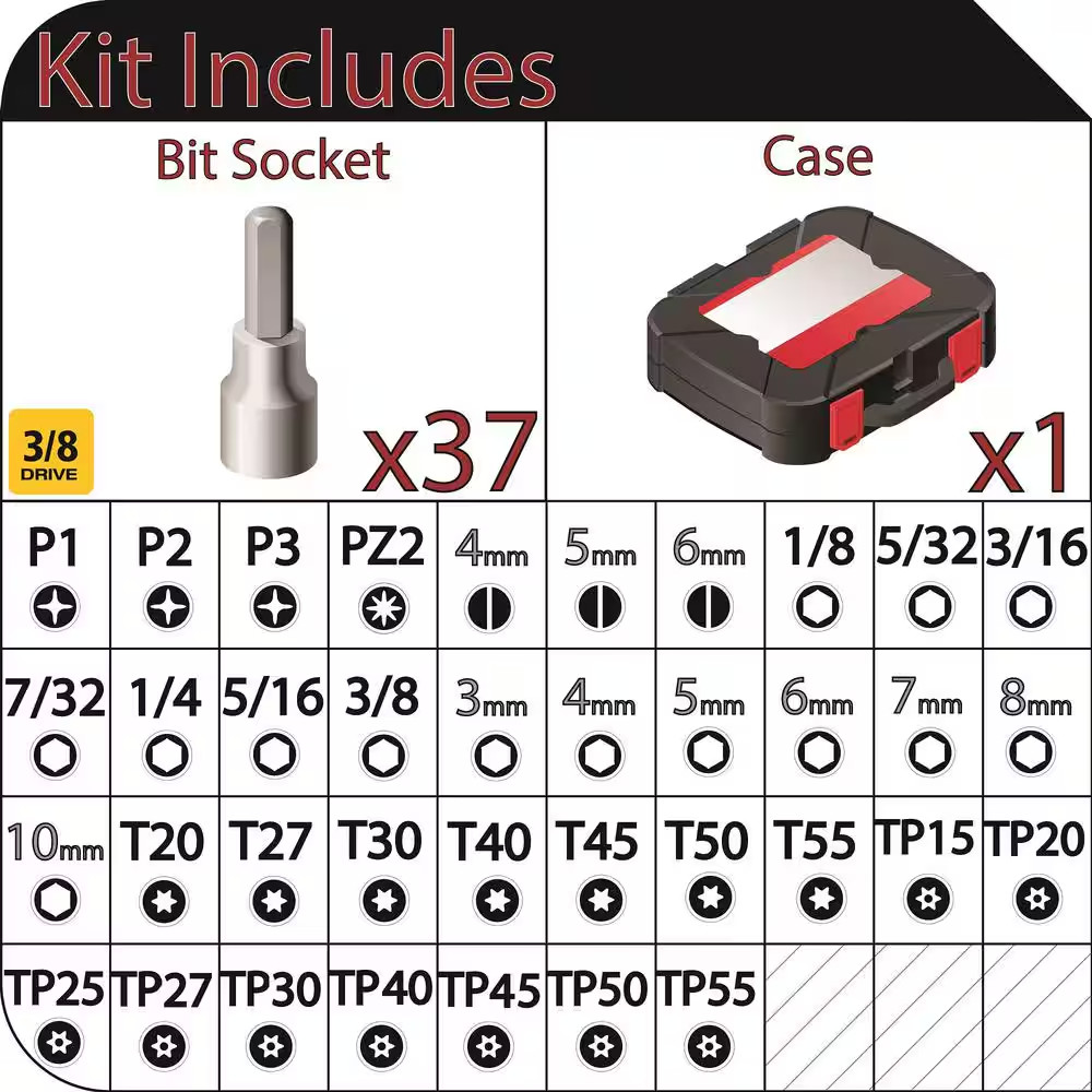 3/8 In. Drive Master Bit Socket Set (37-Piece)
