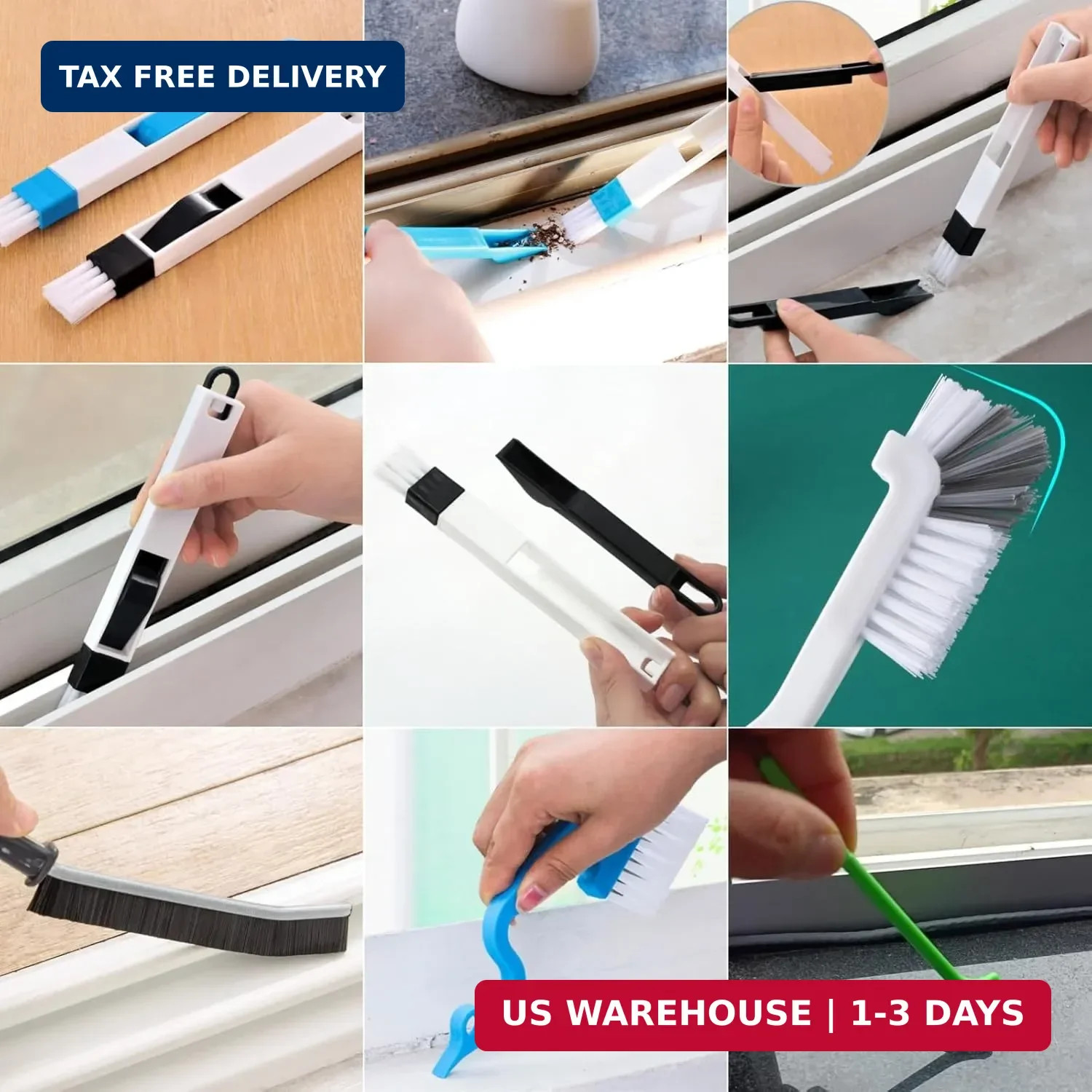 CRAFNEW 14Pcs Window Track Cleaning Tools, Deep Clean Groove Gap cleaning brush