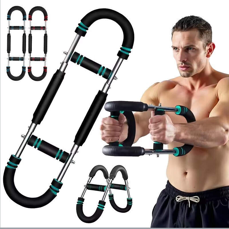 Adjustable Arm Strength Trainer 60-110LB Chest Expander Home Gym Workout Bar