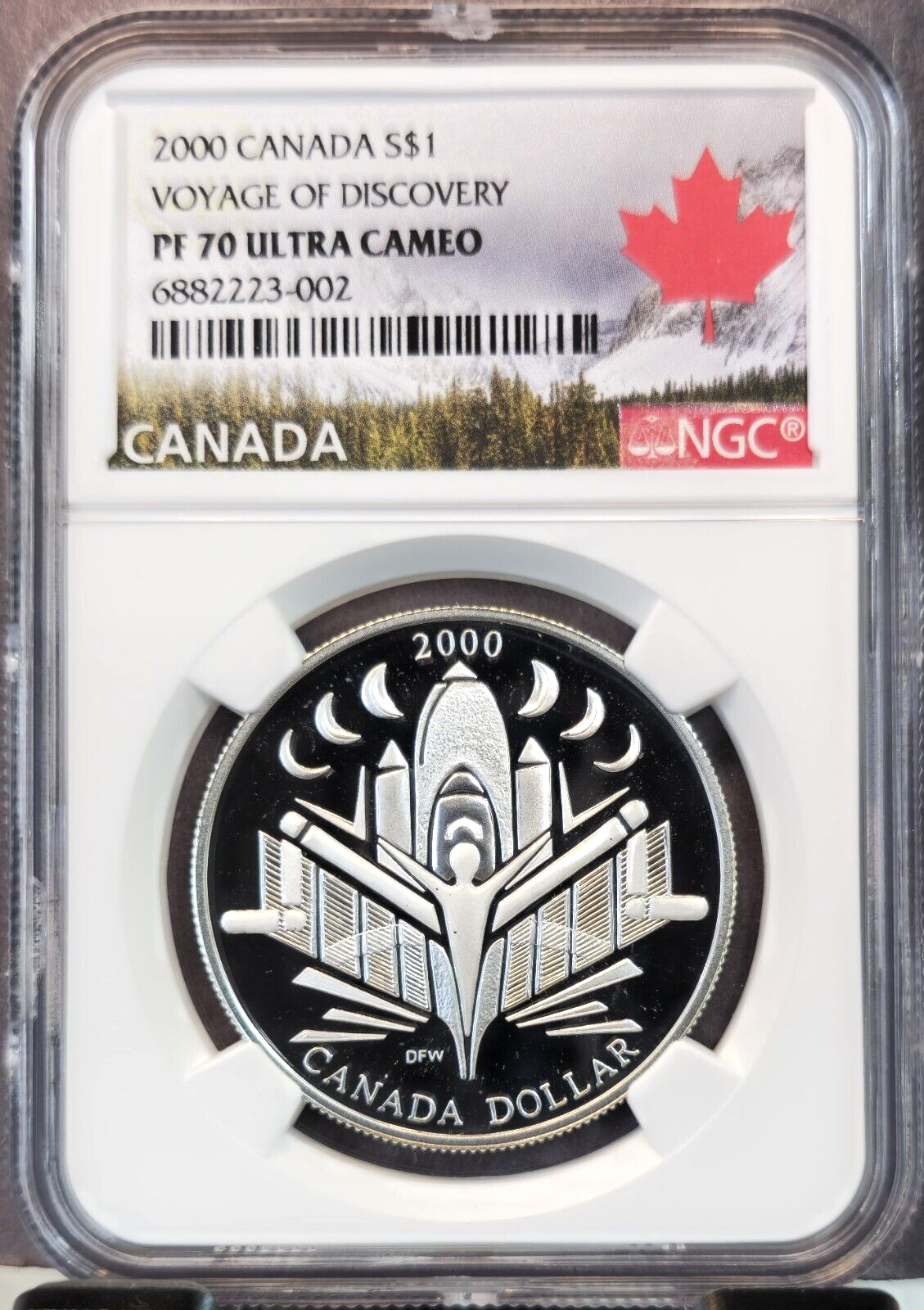 2000 CANADA SILVER DOLLAR S$1 VOYAGE OF DISCOVERY NGC PF 70 ULTRA CAMEO RARE