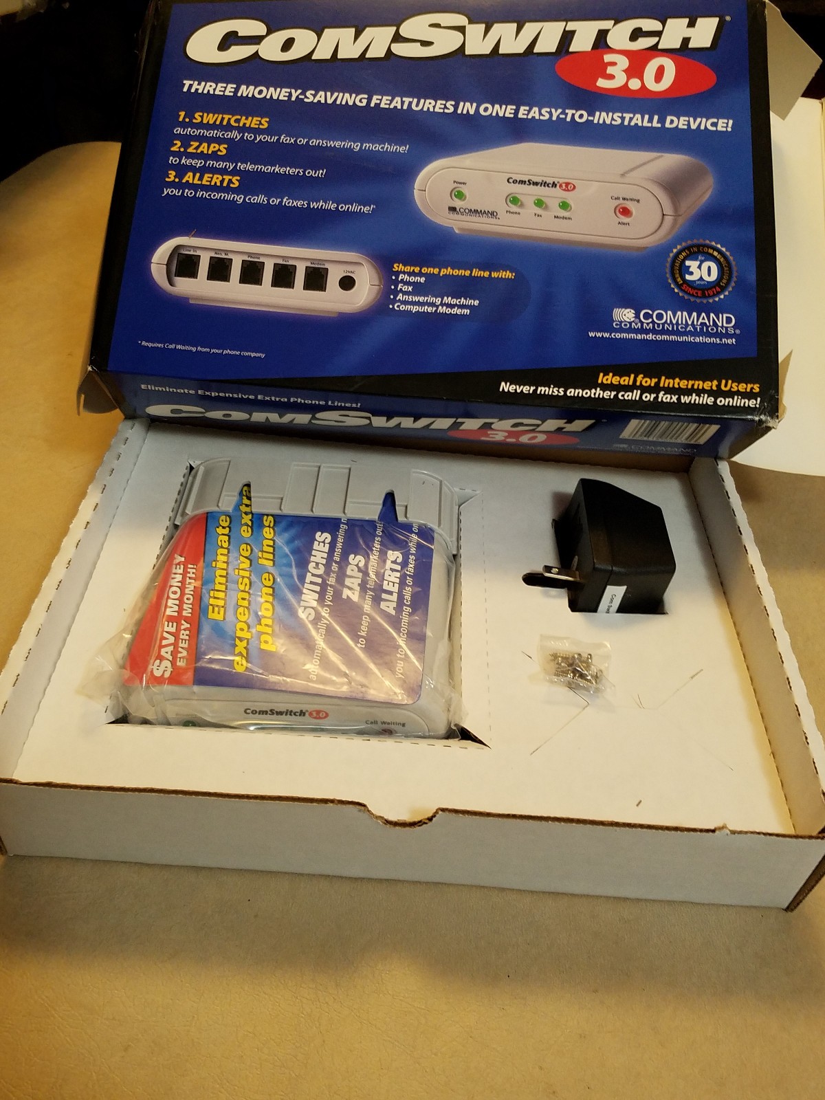 Command Communications ComSwitch 3.0 Shares Phone line between multiple devices